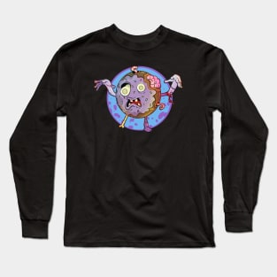 Cute Zombie Cream Filled Donut Long Sleeve T-Shirt